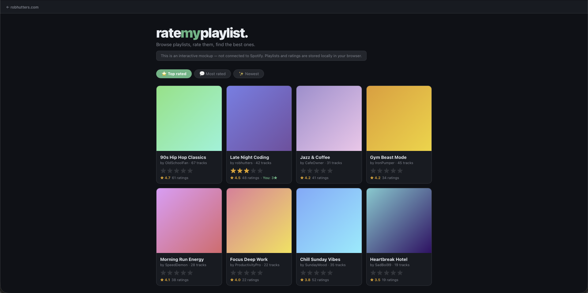 ratemyplaylist app screenshot