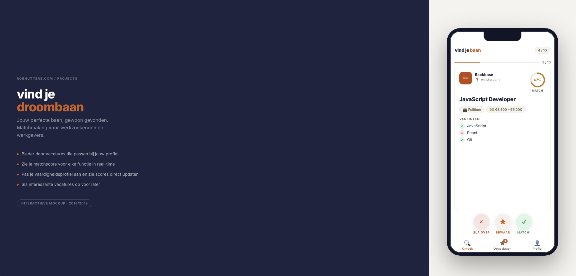 vindjedroombaan app screenshot